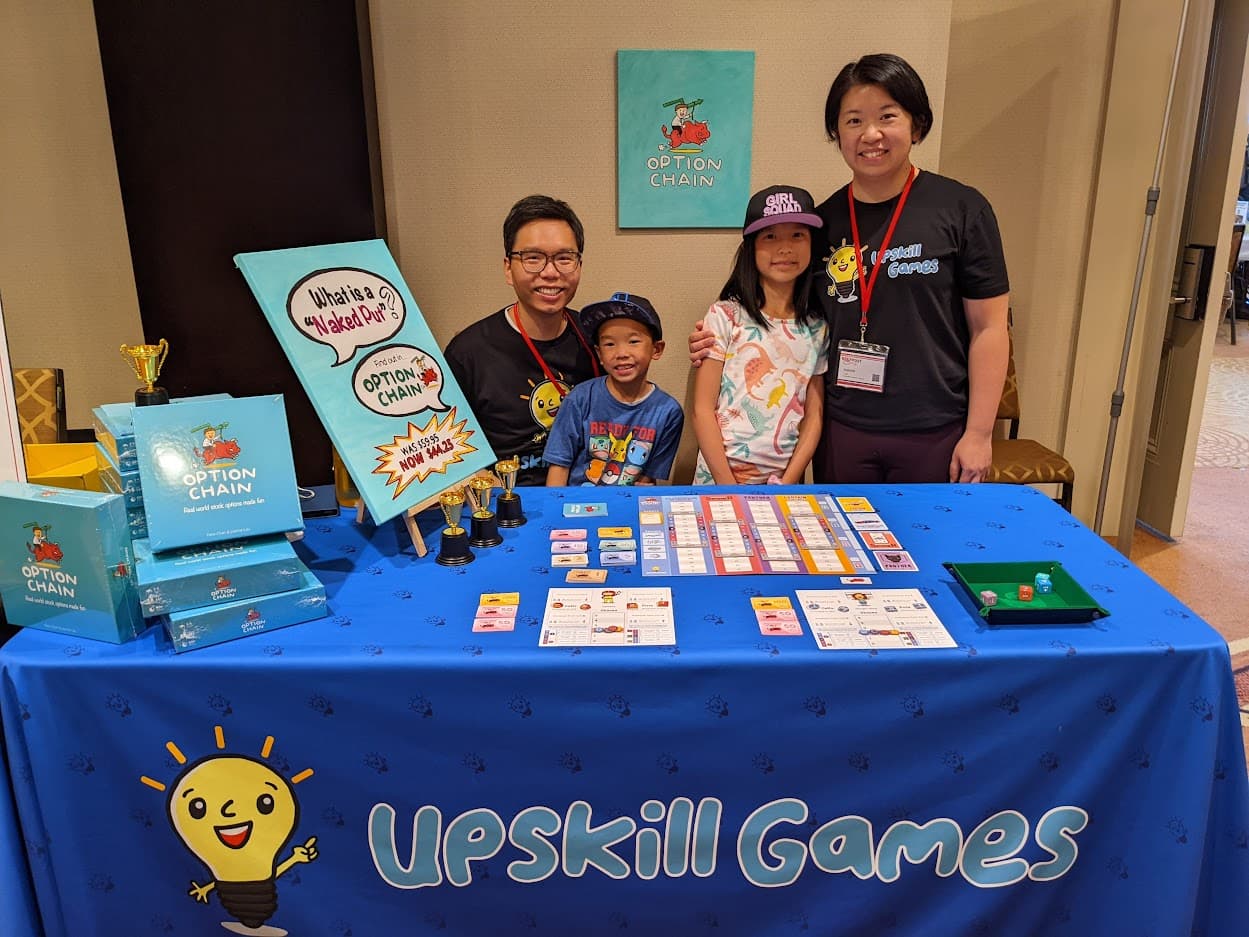 Upskill Games team showcasing Option Chain at a tabletop convention